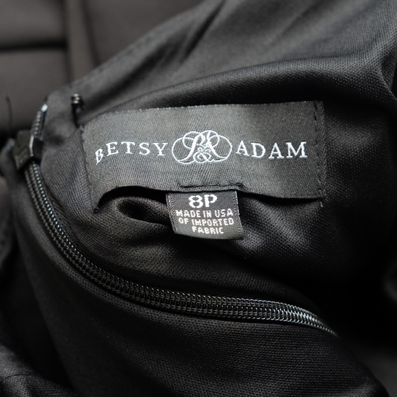 Betsy & Adam - "Daisy" Long Scuba Crepe One Shoulder Dress - Picture 4 of 11